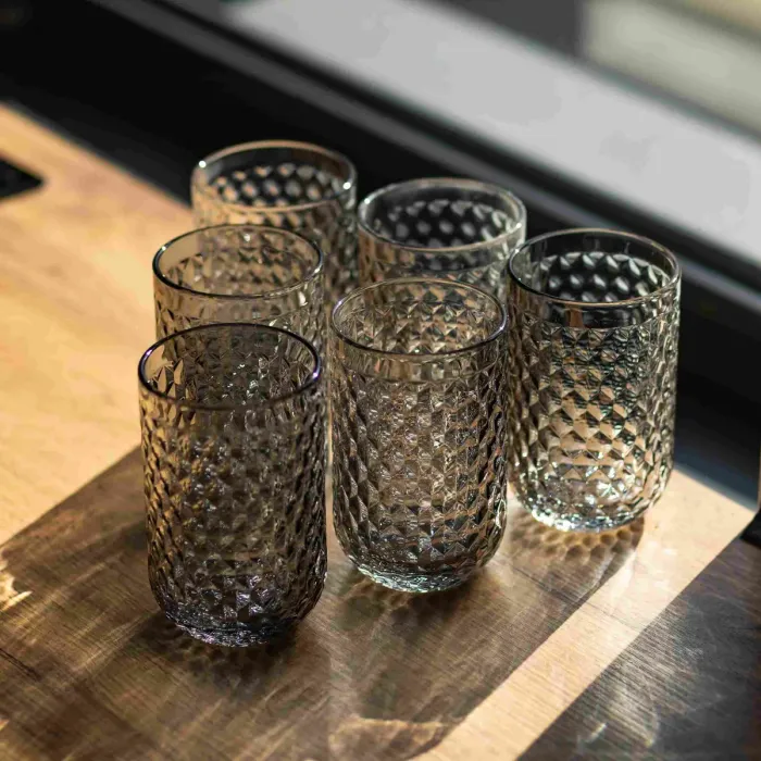 Набір склянок Geometric 6 штук по 400 мл HP-19-263 прозора склянка для напоїв (HP-19-263) - зображення 2