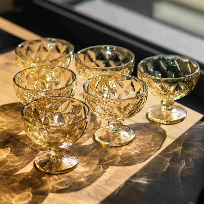 Набір креманок Citrine 300 мл HP-19-283 6 шт десертна ваза тарілка для десертів прозорий (HP-19-283) - зображення 3