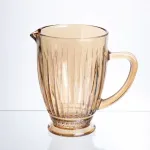 Глечик для напоїв 1.2 л фігурний прозорий ребристий з товстого скла бурштиновий HP-19-243 (HP-19-243)