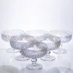 Набір креманок на ніжці 6 штук із товстого скла rainbow HP-19-257 (HP-19-257)