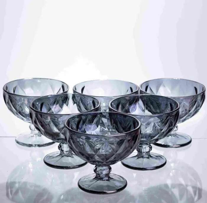 Набір креманок Fractal 6 штук по 300 мл HP-19-271 прозора креманка для десертів йогуртів морозива (HP-19-271) - зображення 1