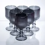 Набір чарок для міцних напоїв 6 штук по 50 мл ребристих із товстого скла сірий HP-19-229 (HP-19-229)