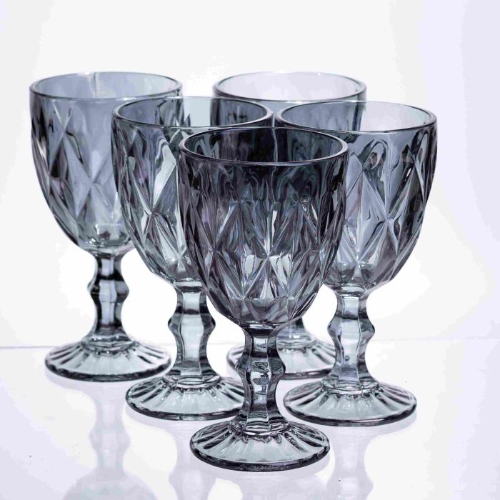 Набір келихів столових Fractal 6 штук по 300 мл HP-19-269 для напоїв коктейлів шампанського прозорий (HP-19-269) - зображення 1