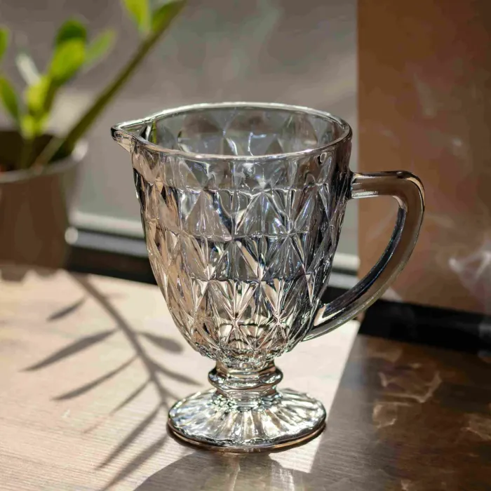 Глечик для напоїв Diamond Blue скляний 1 літр HP-19-273 глек для лимонаду газованки лимонадник прозорий (HP-19-273) - зображення 2