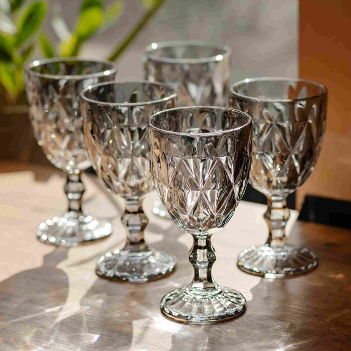 Набір келихів столових Fractal 6 штук по 300 мл HP-19-269 для напоїв коктейлів шампанського прозорий (HP-19-269) - изображение 3