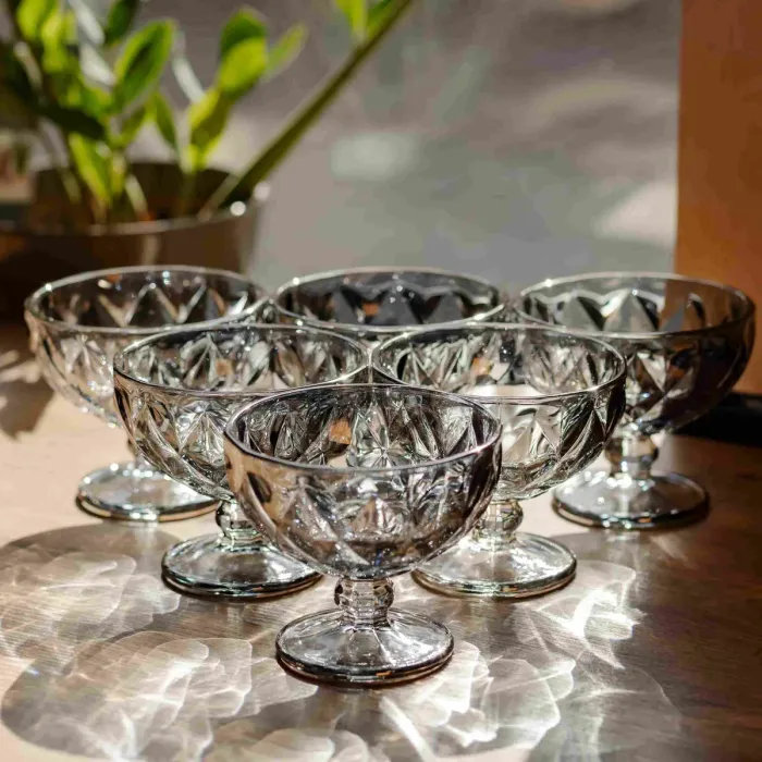 Набір креманок Fractal 6 штук по 300 мл HP-19-271 прозора креманка для десертів йогуртів морозива (HP-19-271) - зображення 3