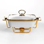 Мармітниця порцелянова 1 л на підставці з підігрівом 31х16х11 см білий ML850-11 (ML850-11)