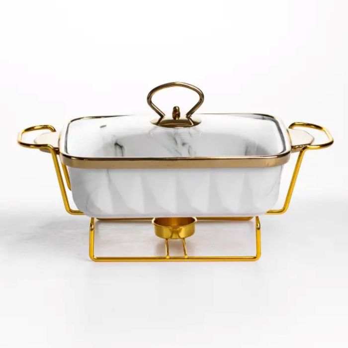 Мармітниця порцелянова 1 л на підставці з підігрівом 31х16х11 см ML-77A-11 (ML-77A-11) - изображение 1