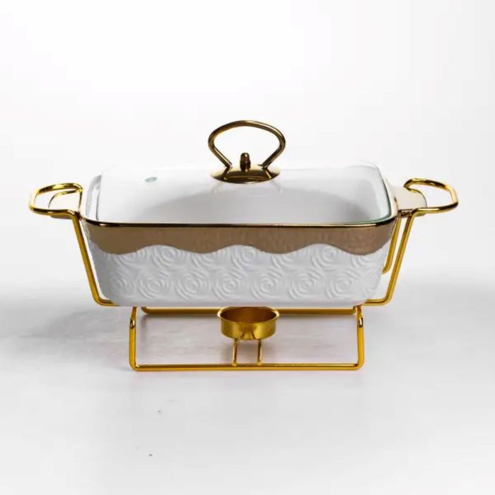 Мармітниця порцелянова 1 л на підставці з підігрівом 31х16х11 см HNG-112-11 (HNG-112-11) - изображение 1