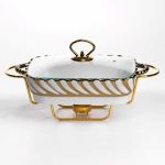 Мармітниця порцелянова Tiffany 1 л на металевій підставці з підігрівом 28х23х7 см SG-428-11 (SG-428-11)