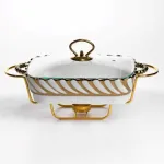 Мармітниця порцелянова Tiffany 1 л на металевій підставці з підігрівом 28х23х7 см SG-428-11 (SG-428-11)