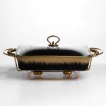 Мармітниця порцелянова 2 л на підставці з підігрівом 40х22.5х15.5 см чорний ML1106-15 (ML1106-15)