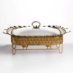 Мармітниця порцелянова Tiffany 2 л квадратна на металевій підставці 38х30х7 см SX42-3 (SX42-3)