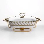 Мармітниця порцелянова Tiffany 1.5 л на металевій підставці з підігрівом 34х26х7 см SG-428-13 (SG-428-13)