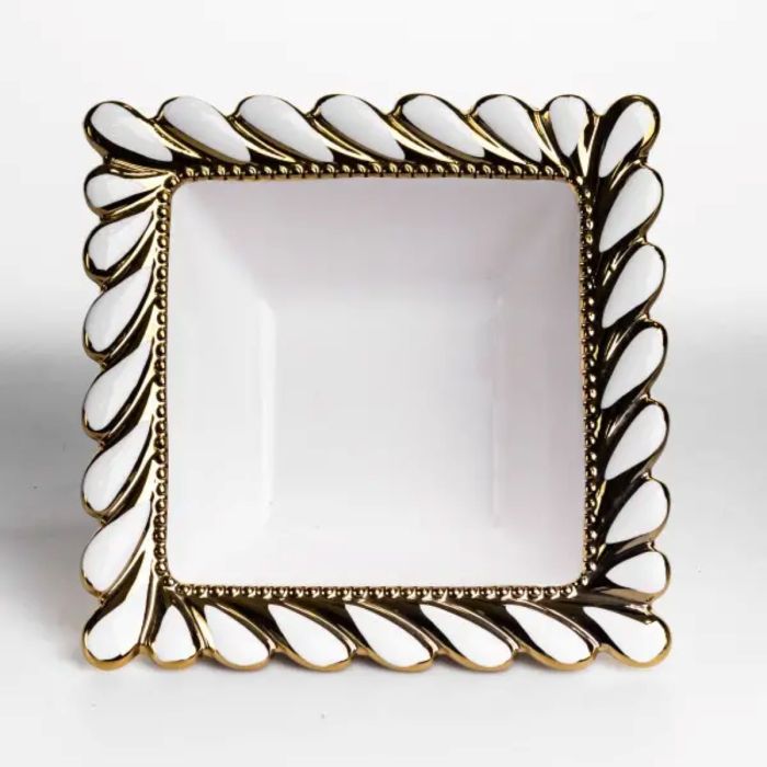 Порцелянова миска квадратна із золотою окантовкою ML2008 (ML2008) - изображение 1