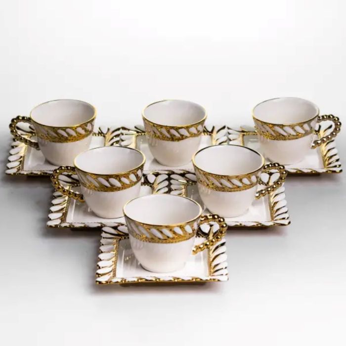 Набір чашок з блюдцями Tiffany 250 мл  6 шт SX61 (SX61) - изображение 1