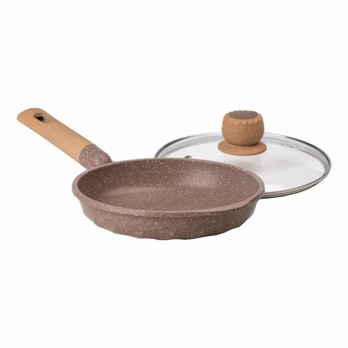 Сковорода MGC з кришкою 22 см з мармуровим антипригарним покриттям 1.4 л бежева (HP-4-422CO) - зображення 3