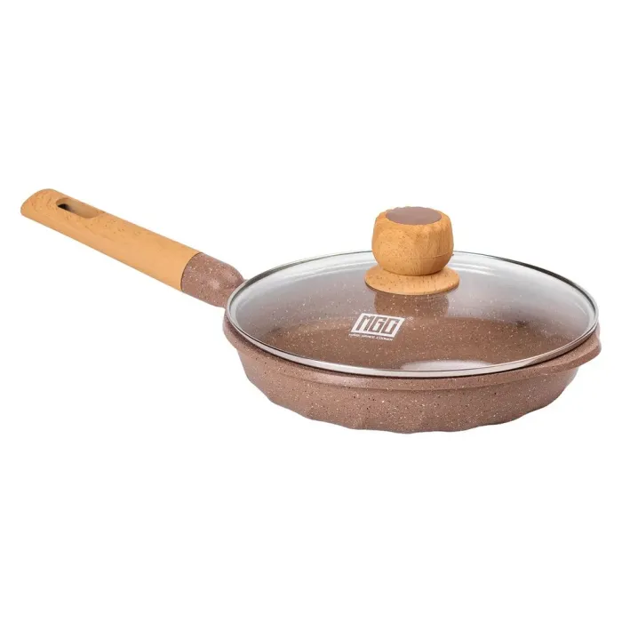 Сковорода MGC з кришкою 24 см з мармуровим антипригарним покриттям 1.8 л коричнева (HP-4-423CO) - зображення 1