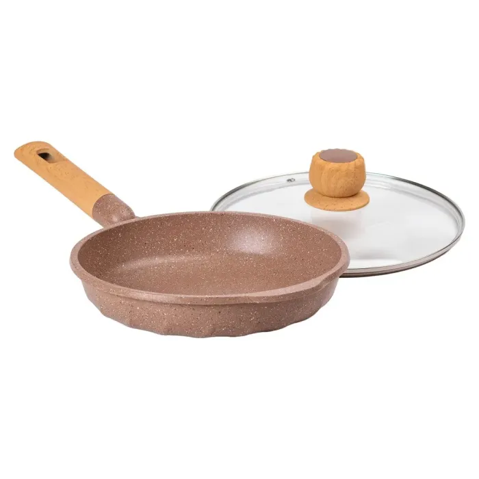 Сковорода MGC з кришкою 24 см з мармуровим антипригарним покриттям 1.8 л коричнева (HP-4-423CO) - зображення 4