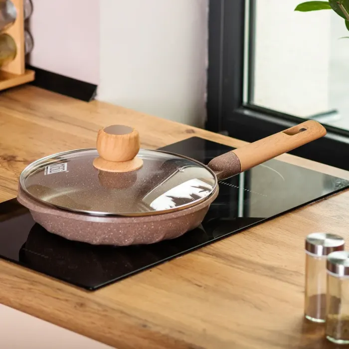 Сковорода MGC з кришкою 24 см з мармуровим антипригарним покриттям 1.8 л коричнева (HP-4-423CO) - зображення 6