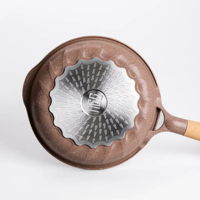 Сковорода MGC 24 см алюмінієва з мармуровим антипригарним покриттям 1.8 л коричнева (HP-4-418CO) - зображення 3