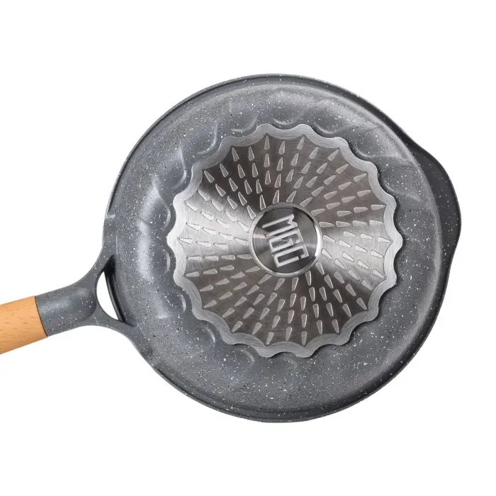 Сковорода MGC с крышкой 24 см с мраморным антипригарным покрытием 1.8 л серая (HP-4-423G) - изображение 3