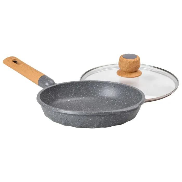 Сковорода MGC с крышкой 24 см с мраморным антипригарным покрытием 1.8 л серая (HP-4-423G) - изображение 4