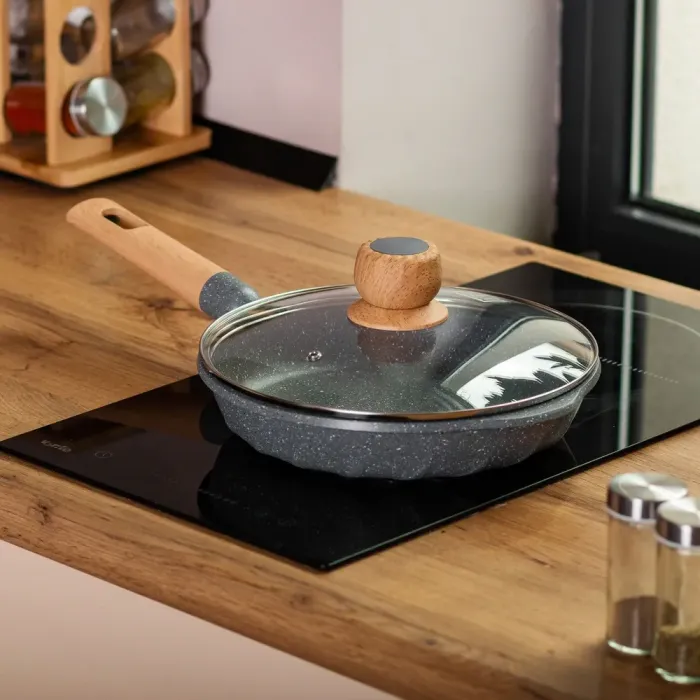 Сковорода MGC с крышкой 24 см с мраморным антипригарным покрытием 1.8 л серая (HP-4-423G) - изображение 6