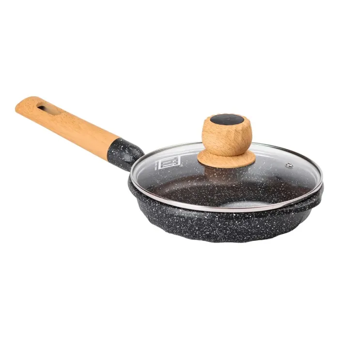 Сковорода MGC з кришкою 20 см з мармуровим антипригарним покриттям 1.0 л чорна (HP-4-421B) - зображення 1