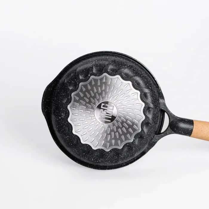 Сковорода MGC 20 см алюмінієва з мармуровим антипригарним покриттям 1.0 л  чорна (HP-4-416B) - зображення 3