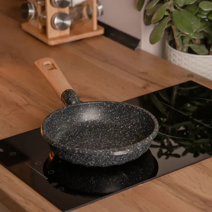 Сковорода MGC 20 см алюмінієва з мармуровим антипригарним покриттям 1.0 л  чорна (HP-4-416B) - зображення 5