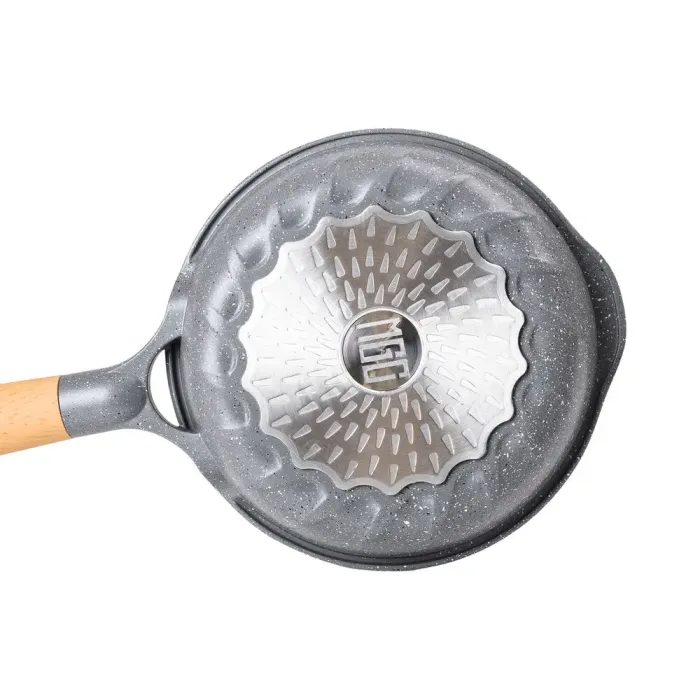 Сковорода MGC с крышкой 20 см с мраморным антипригарным покрытием 1.0 л серая (HP-4-421G) - изображение 3