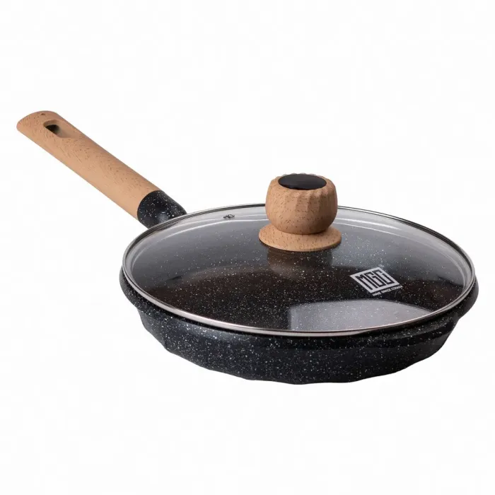 Сковорода MGC с крышкой 26 см с мраморным антипригарным покрытием 2.2 л черная (HP-4-424B) - изображение 1