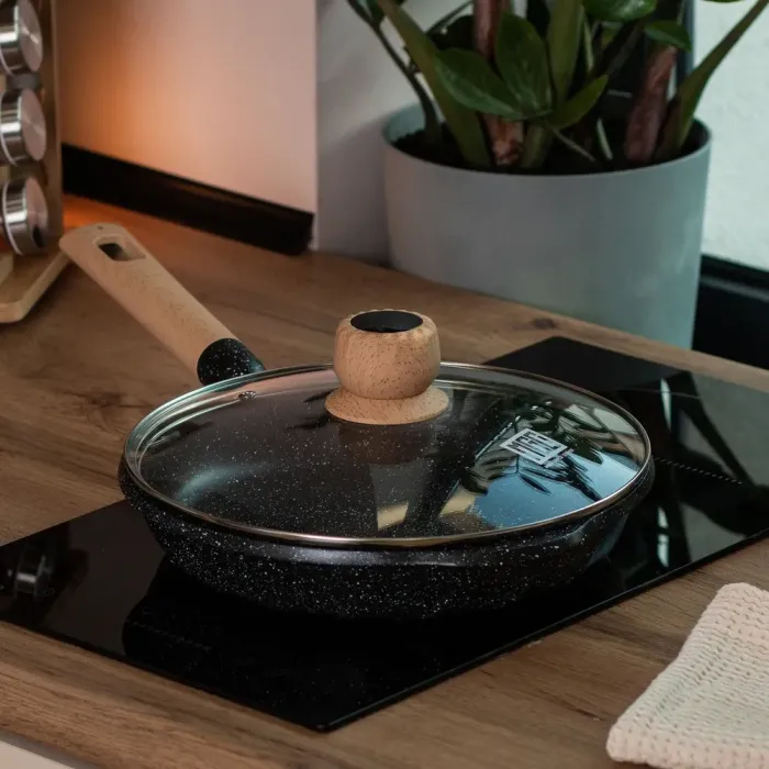 Сковорода MGC с крышкой 26 см с мраморным антипригарным покрытием 2.2 л черная (HP-4-424B) - изображение 6