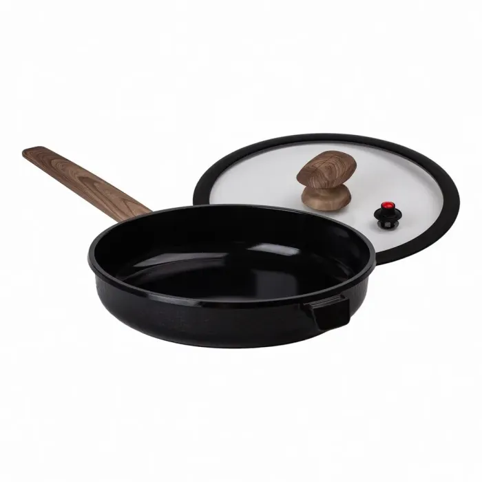 Сковорода MGC з кришкою 26 см та керамічним антипригарним покриттям 2.7 л чорна (HP-4-458B) - зображення 4