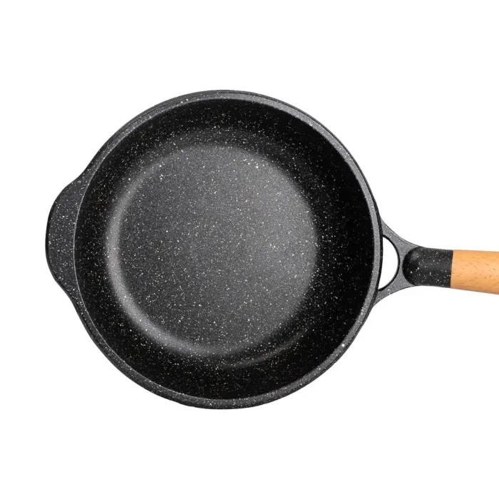 Алюминиевая кастрюля 2,7 л с мраморным антипригарным покрытием 24 см. Сотейник с толстым дном (HP-4-436B) - изображение 2