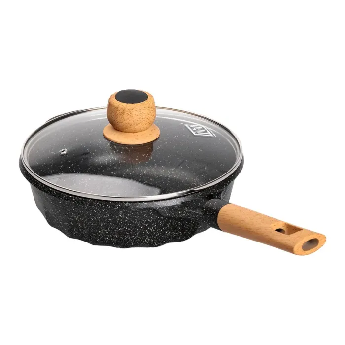 Алюминиевая кастрюля 2,7 л с мраморным антипригарным покрытием 24 см. Сотейник с толстым дном (HP-4-436B) - изображение 5