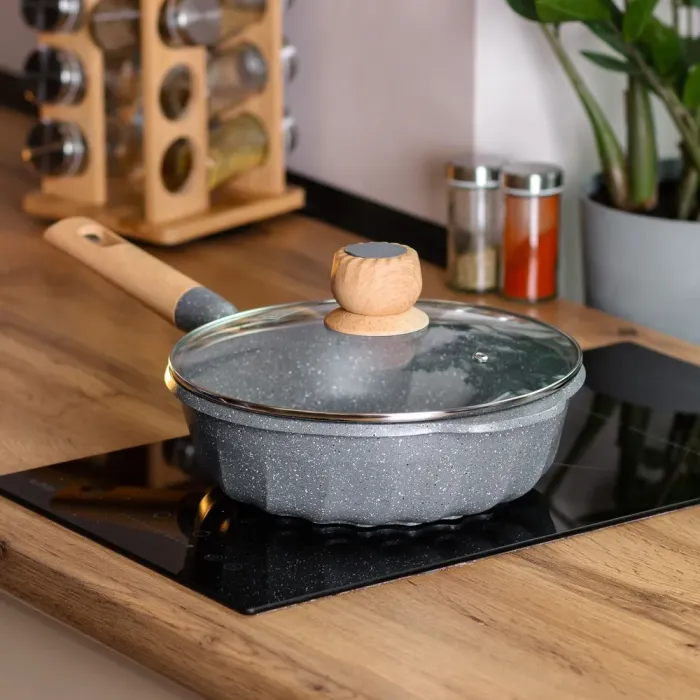 Сотейник MGC с крышкой 24 см с мраморным антипригарным покрытием 2.7 л серый (HP-4-436G) - изображение 6