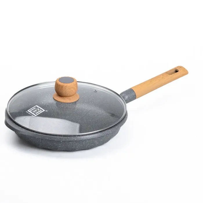 Сковорода MGC с крышкой 28 см с мраморным антипригарным покрытием 2.8 л серая (HP-4-425G) - изображение 1