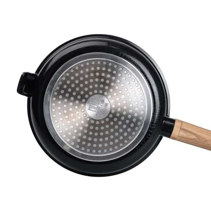 Сковорода MGC з кришкою 24 см та керамічним антипригарним покриттям 2.0 л чорна (HP-4-457B) - зображення 3