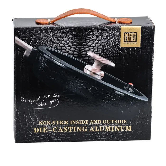 Сковорода MGC з кришкою 24 см та керамічним антипригарним покриттям 2.0 л чорна (HP-4-457B) - зображення 9