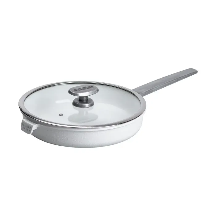 Сковорода MGC з кришкою 28 см та керамічним антипригарним покриттям 3.2 л біла (HP-4-459W) - зображення 1