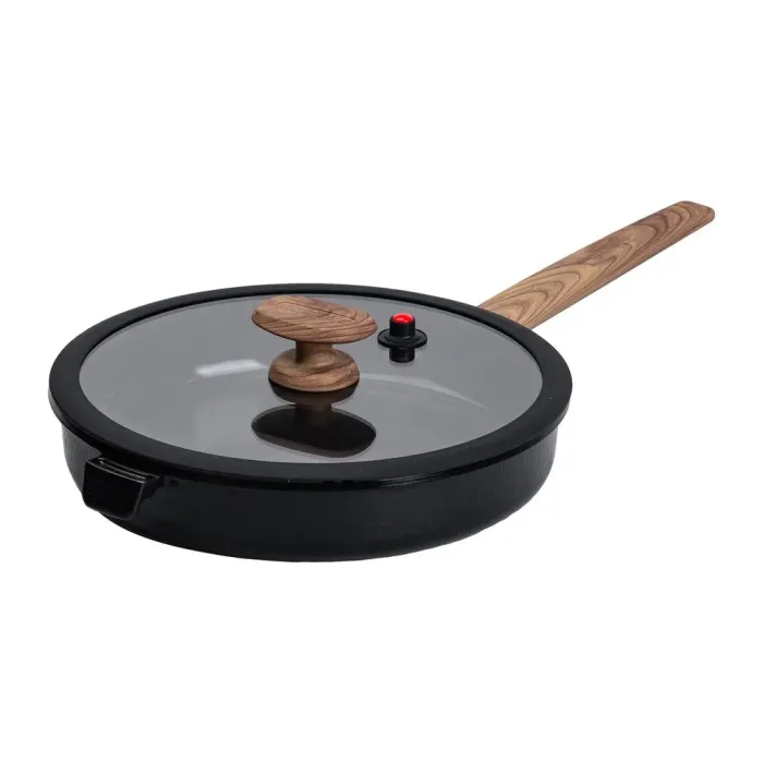 Сковорода MGC з кришкою 28 см та керамічним антипригарним покриттям 3.2 л чорна (HP-4-459B) - зображення 1