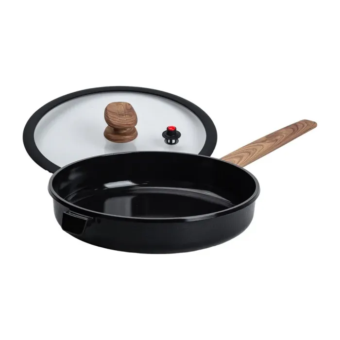 Сковорода MGC з кришкою 28 см та керамічним антипригарним покриттям 3.2 л чорна (HP-4-459B) - зображення 4