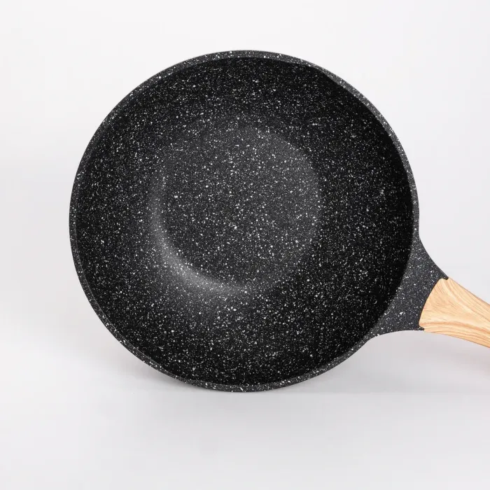 Сковорода ВОК MGC  з кришкою 30 см з мармуровим антипригарним покриттям 5,5 л чорна (HP-4-448) - зображення 2