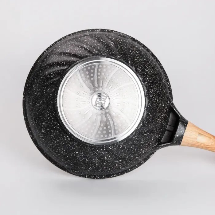Сковорода ВОК MGC  з кришкою 30 см з мармуровим антипригарним покриттям 5,5 л чорна (HP-4-448) - зображення 3