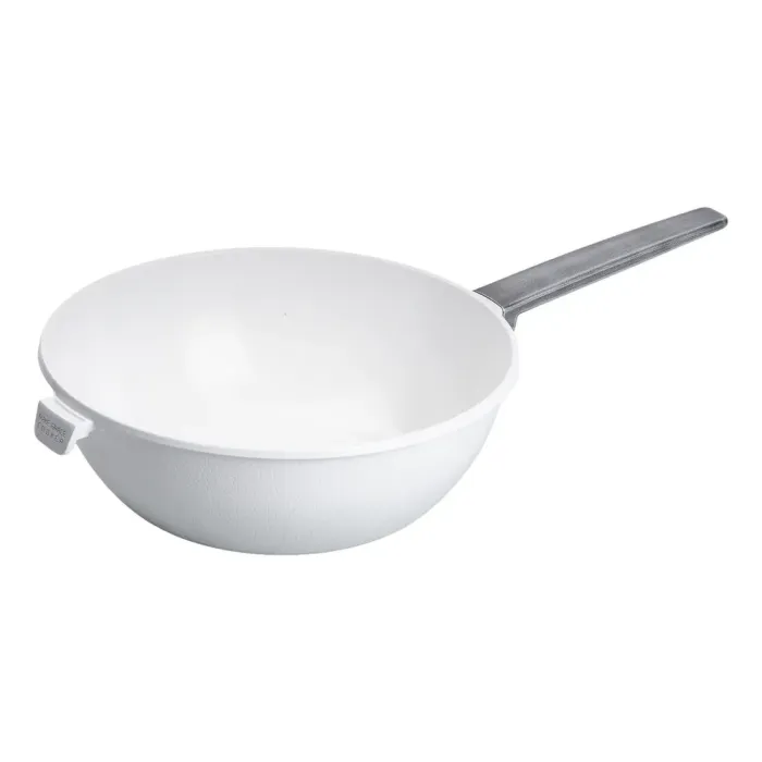 Сковорода WOK MGC з кришкою 30 см та керамічним антипригарним покриттям 6.5 л Біла (HP-4-460W) - зображення 2