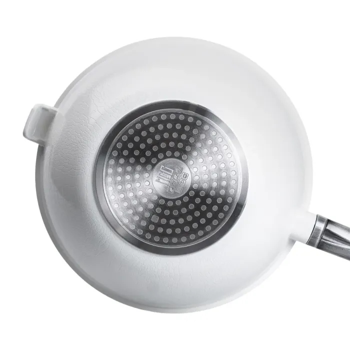 Сковорода WOK MGC з кришкою 30 см та керамічним антипригарним покриттям 6.5 л Біла (HP-4-460W) - зображення 3