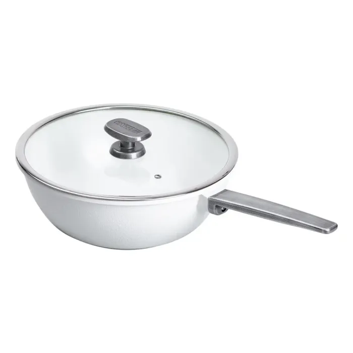 Сковорода WOK MGC з кришкою 30 см та керамічним антипригарним покриттям 6.5 л Біла (HP-4-460W) - зображення 5