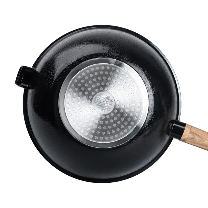 Сковорода WOK MGC з кришкою 30 см та керамічним антипригарним покриттям 6.5 л чорна (HP-4-460B) - зображення 2